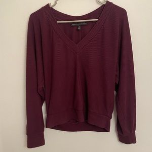 White House Black Market Plum V-Neck Sweater